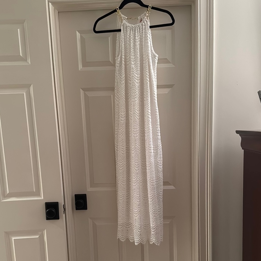 Lilly Pulitzer White Halter Maxi Gown